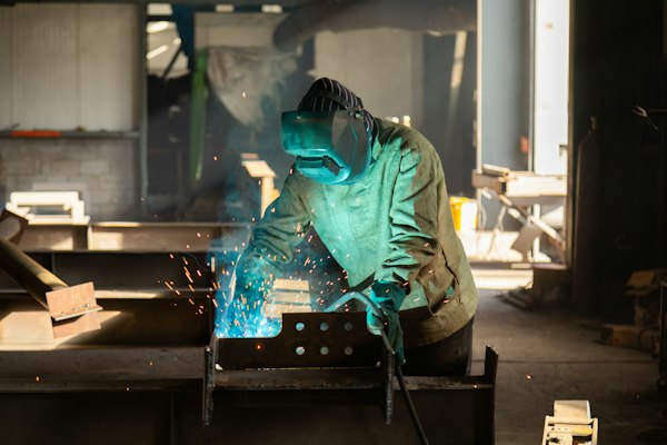 Hot work welding under permit to work controls